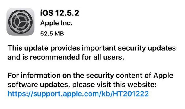 沔城回族镇苹果手机维修分享iOS12.5.2发布，建议所有老苹果用户安装 